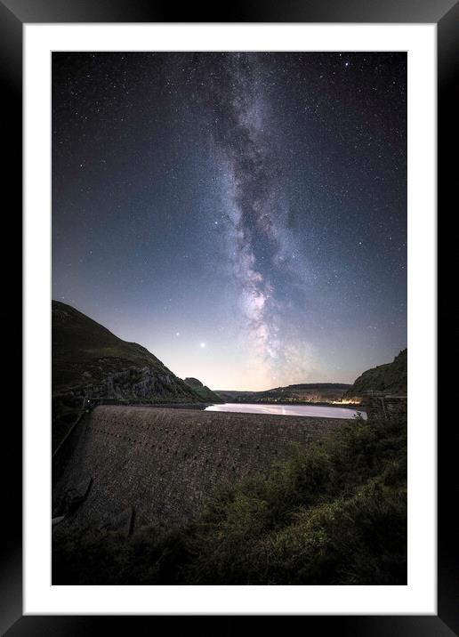 Caban Coch Dam at Night Framed Mounted Print by Karl McCarthy