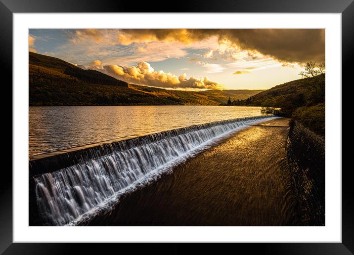 The Golden Glow at Talybont Reservoir Framed Mounted Print by Karl McCarthy
