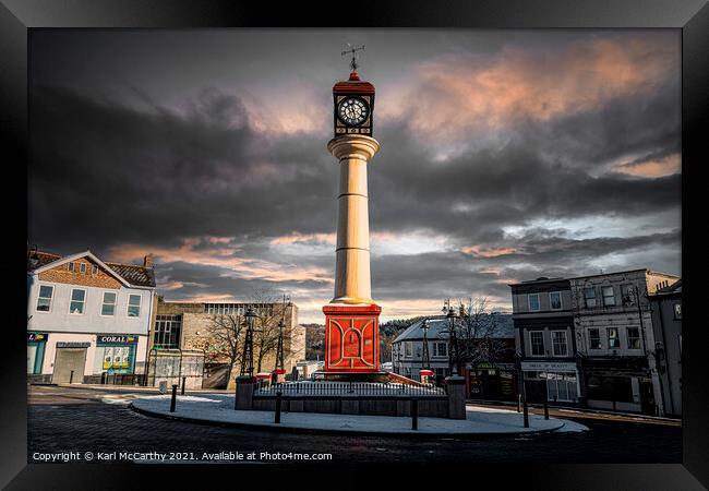 Tredegar Town Clock Framed Print by Karl McCarthy