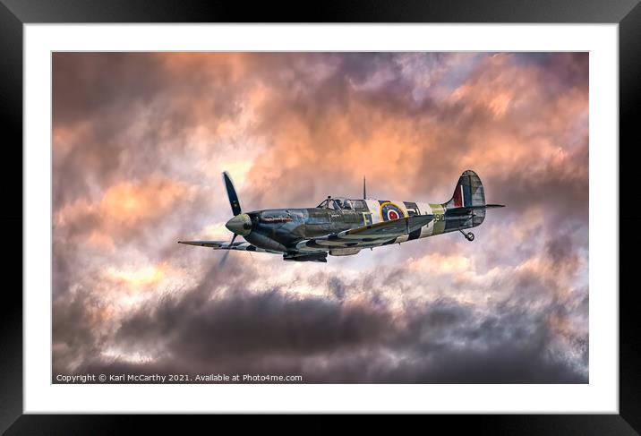 Supermarine Spitfire Mk.Vb Framed Mounted Print by Karl McCarthy