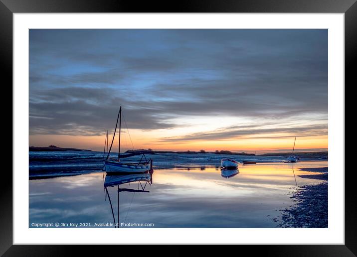 Dawn Burnham Overy Staithe Norfolk  Framed Mounted Print by Jim Key