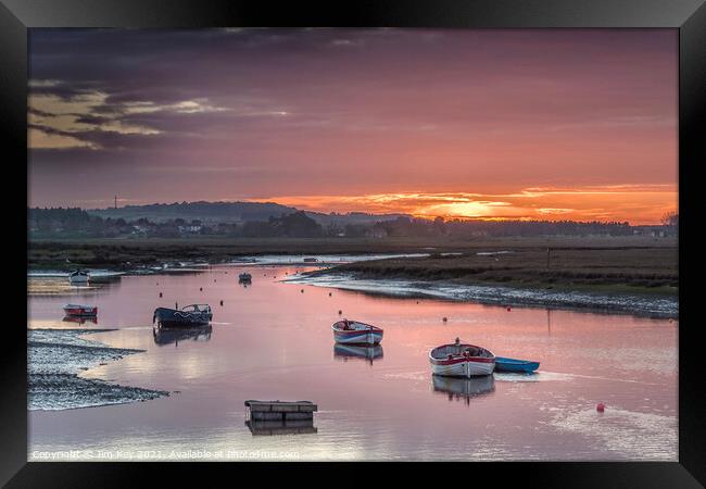 Sunset Burnham Overy Staithe Norfolk Framed Print by Jim Key