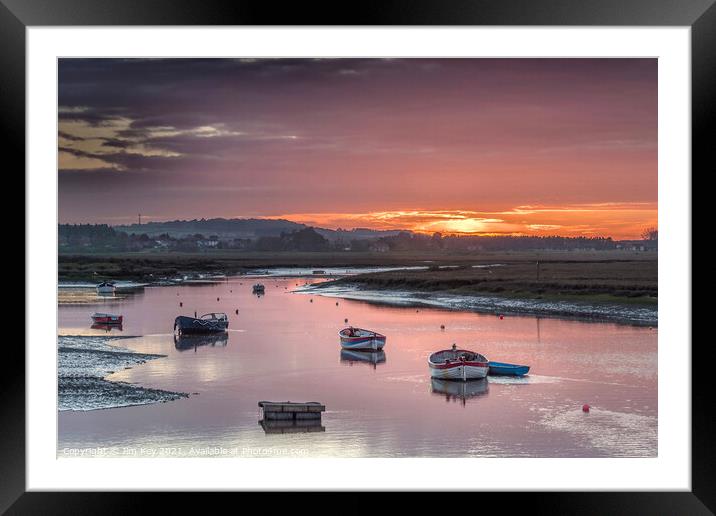Sunset Burnham Overy Staithe Norfolk Framed Mounted Print by Jim Key