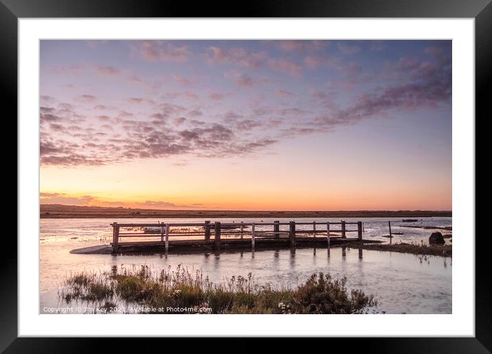 Sunset at High Tide Blakeney Norfolk Framed Mounted Print by Jim Key