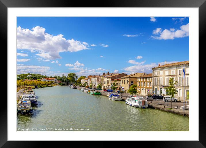 Castelnaudary  Canal du Midi France  Framed Mounted Print by Jim Key