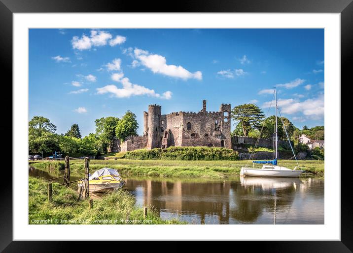 Laugharne Castle Wales Framed Mounted Print by Jim Key