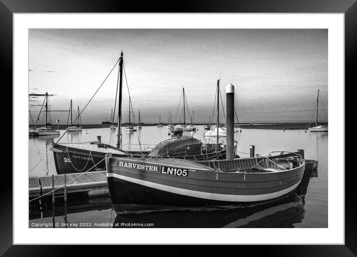 A Whelker and a Lifeboat Wells Harbour Norfolk   Framed Mounted Print by Jim Key