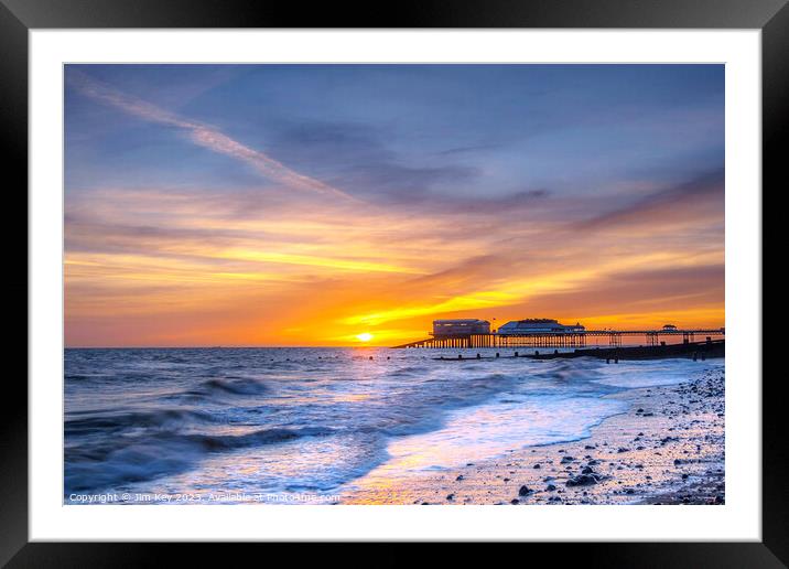 Radiant Sunrise at Cromer Pier Framed Mounted Print by Jim Key