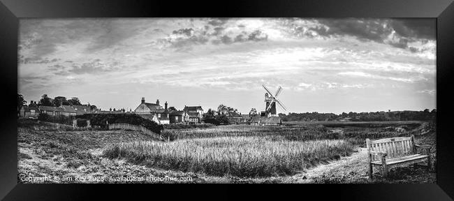 Cley next the Sea Black and White Framed Print by Jim Key