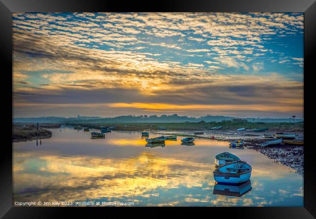 Winter Sunrise at Morston Quay  Framed Print by Jim Key