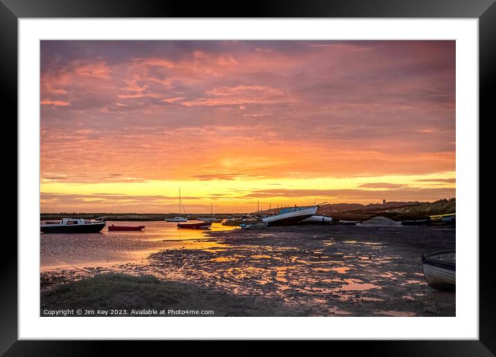 Morston Quay Sunrise Norfolk  Framed Mounted Print by Jim Key