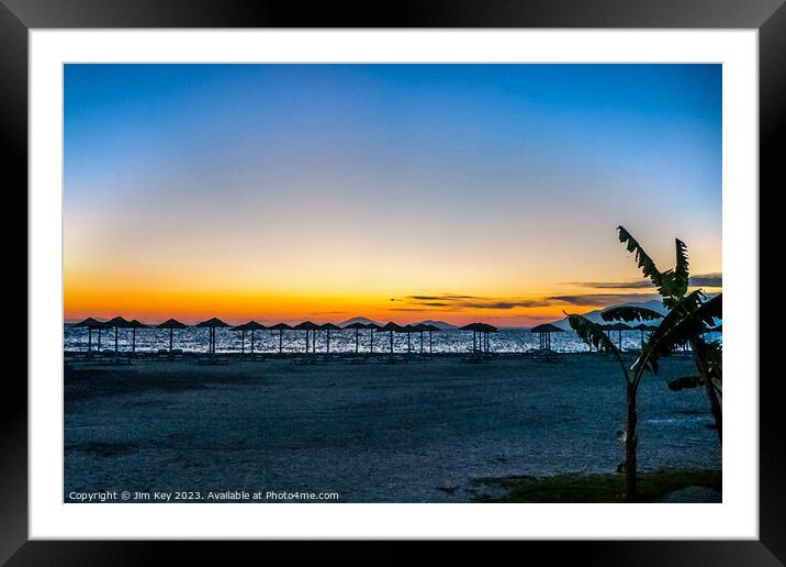The beach in Kos at Sunset   Framed Mounted Print by Jim Key