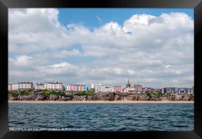 Tenby Sea Front Wales   Framed Print by Jim Key