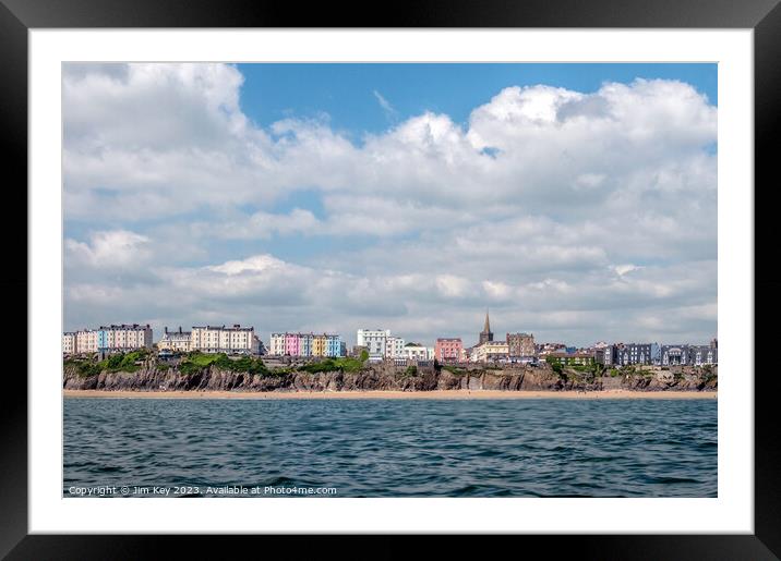 Tenby Sea Front Wales   Framed Mounted Print by Jim Key