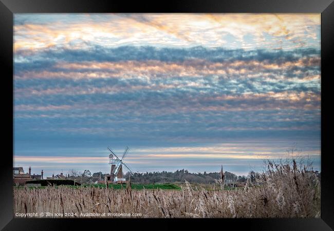 Cley next the Sea Sunset   Framed Print by Jim Key