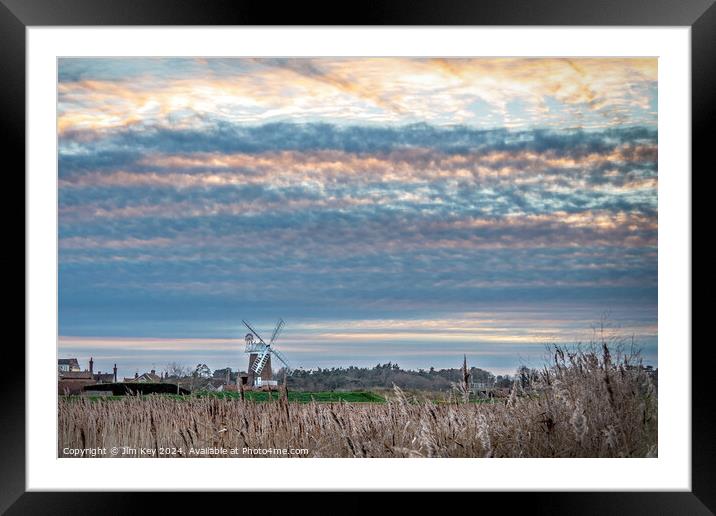 Cley next the Sea Sunset   Framed Mounted Print by Jim Key