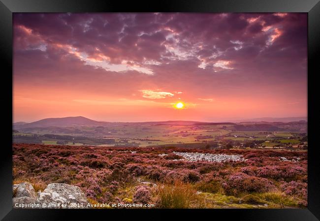 Sunset Stiperstones Ridge Shropshire  Framed Print by Jim Key