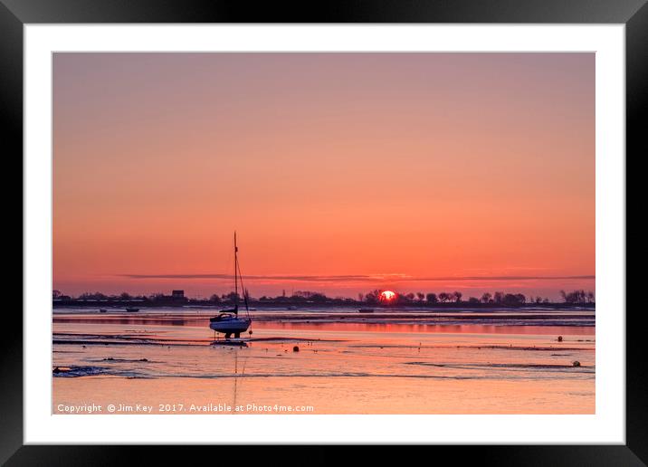 Heybridge Basin  Essex Sunrise Framed Mounted Print by Jim Key