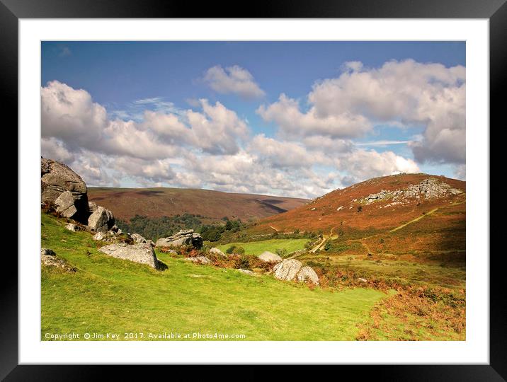 Bonehill Rocks Dartmoor Framed Mounted Print by Jim Key