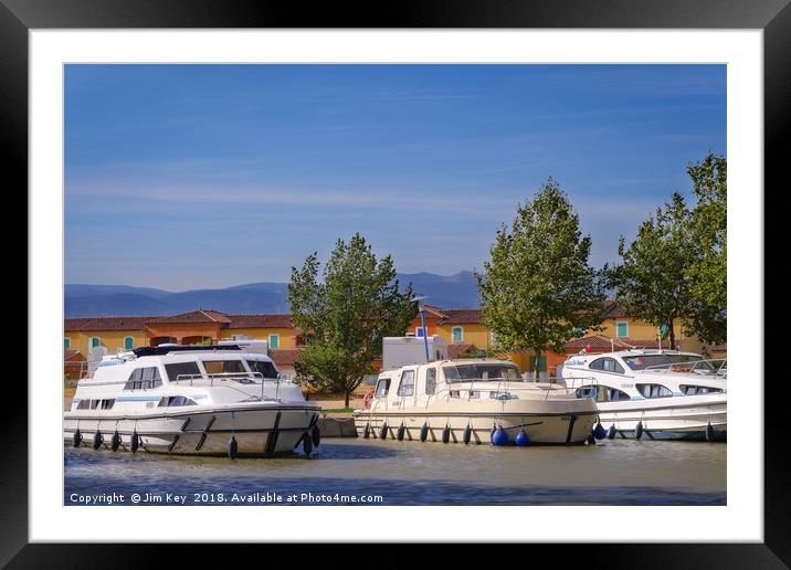 The Port of Homps, Languedoc-Roussillon  Framed Mounted Print by Jim Key