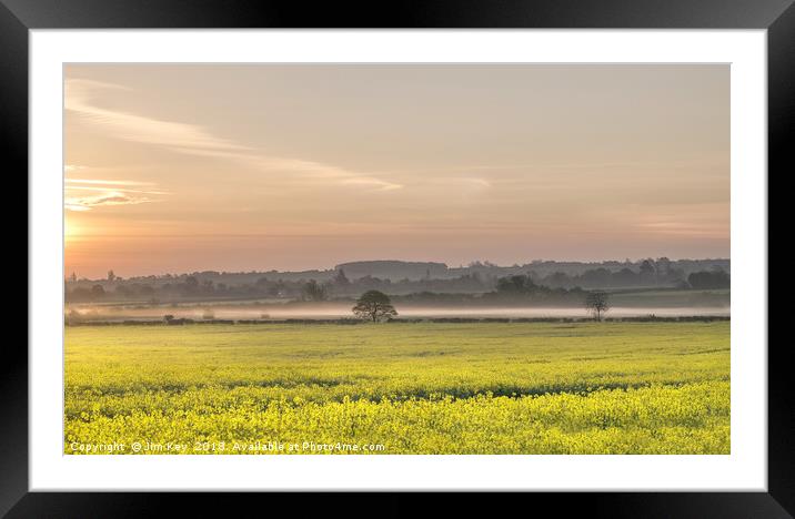 Springtime and a Misty Sunrise Framed Mounted Print by Jim Key