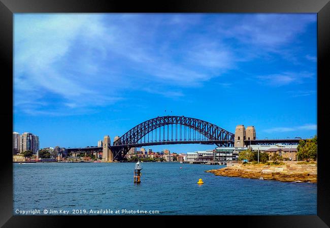 Sydney Harbour Bridge Australia Framed Print by Jim Key