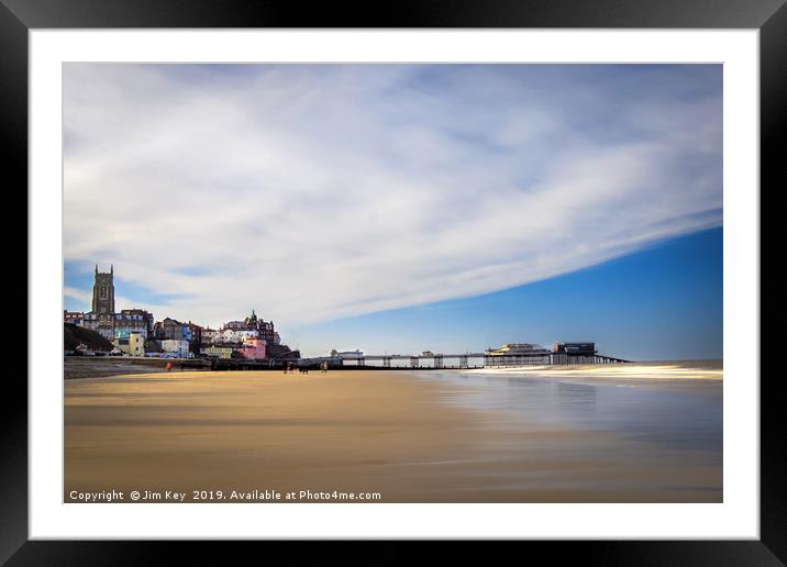 Cromer Beach and Town - Long Exposure Framed Mounted Print by Jim Key