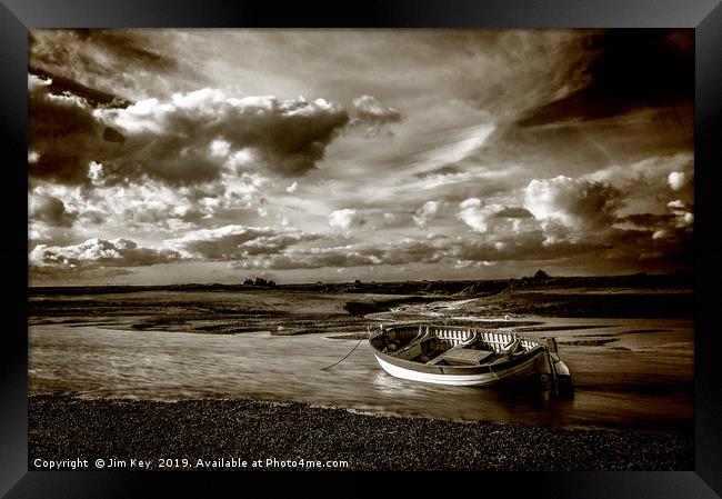 Boat in a Storm Framed Print by Jim Key
