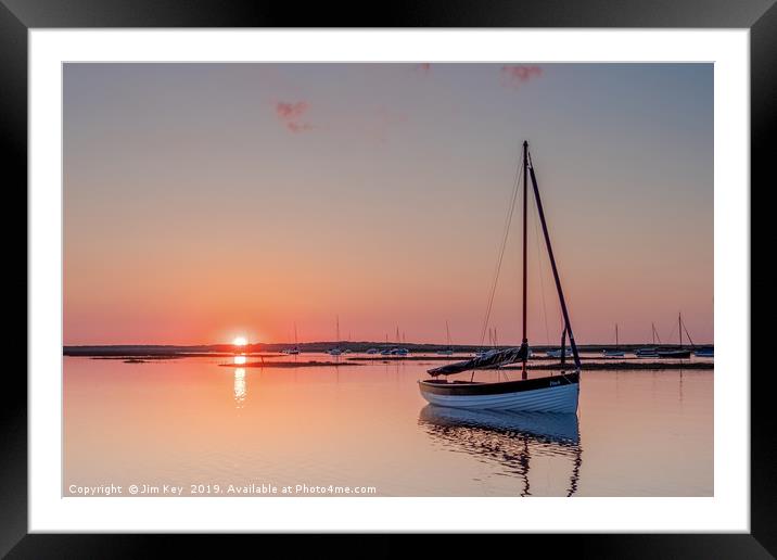 Brancaster Staithe Norfolk Sunset Framed Mounted Print by Jim Key