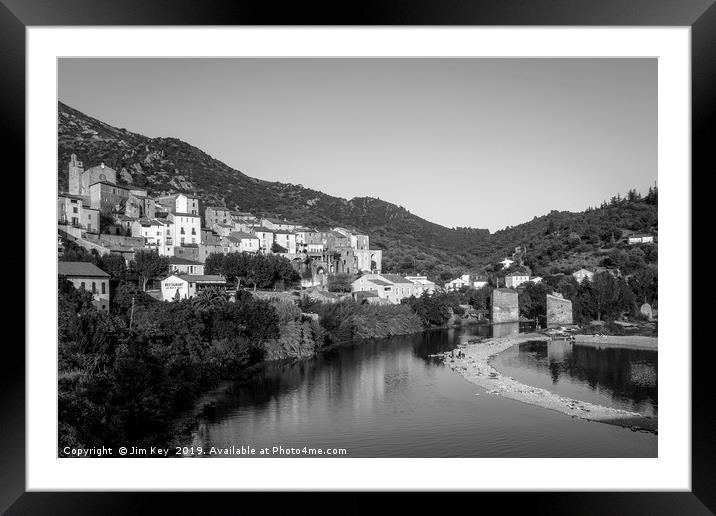 The Orb Roquebrune France Black and White Framed Mounted Print by Jim Key