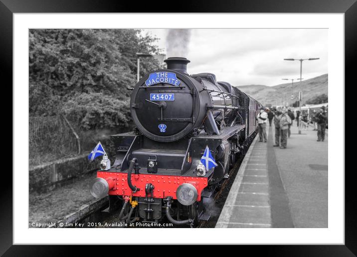 The Jacobite Steam Train Scotland Framed Mounted Print by Jim Key