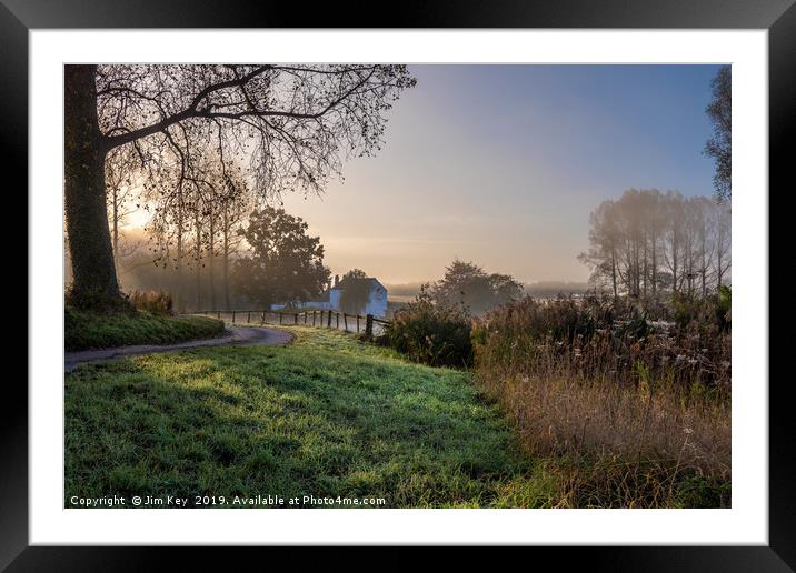 A Water Mill at Sunrise Framed Mounted Print by Jim Key