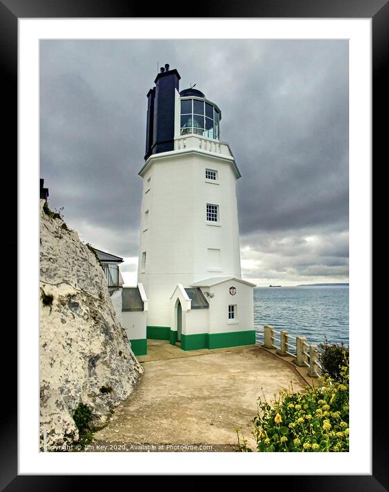 St Anthony's Lighthouse Cornwall Framed Mounted Print by Jim Key