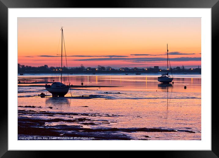 Heybridge Basin Essex Sunrise Framed Mounted Print by Jim Key