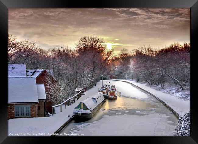 Grand Union Canal  Mid Winter Framed Print by Jim Key