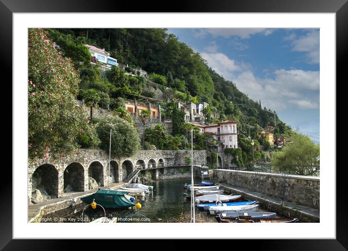 Cannero Riviera Harbour Lake Maggiore Italy  Framed Mounted Print by Jim Key