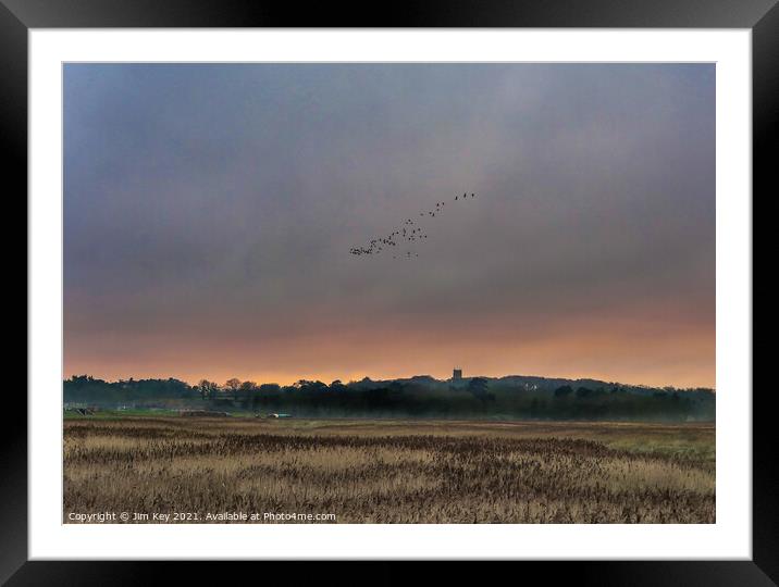 Sunset Cley next the Sea North Norfolk Framed Mounted Print by Jim Key