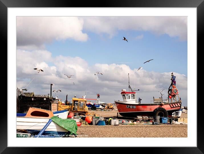 Aldeburgh Beach Suffolk Framed Mounted Print by Jim Key