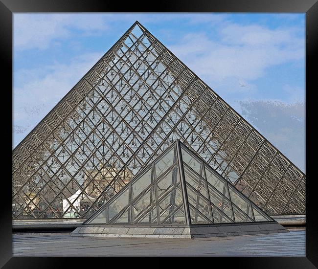 The Louvre Pyramid Framed Print by Helen Davies