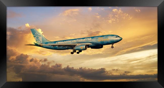 Ethihad A330 A6-EYE,  Manchester City Framed Print by Aircraft Nation
