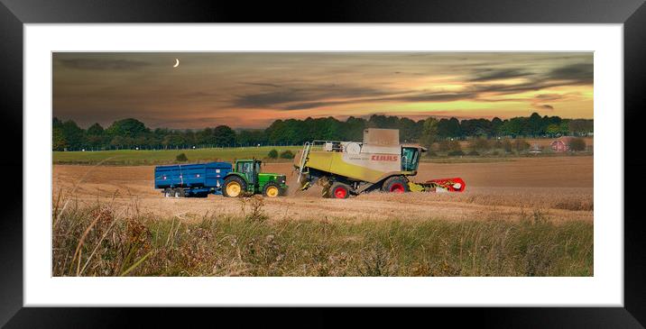 Gathering the Harvest in Wiltshire Framed Mounted Print by Dave Williams