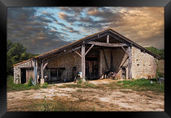 Old French Barn Framed Print by Dave Williams