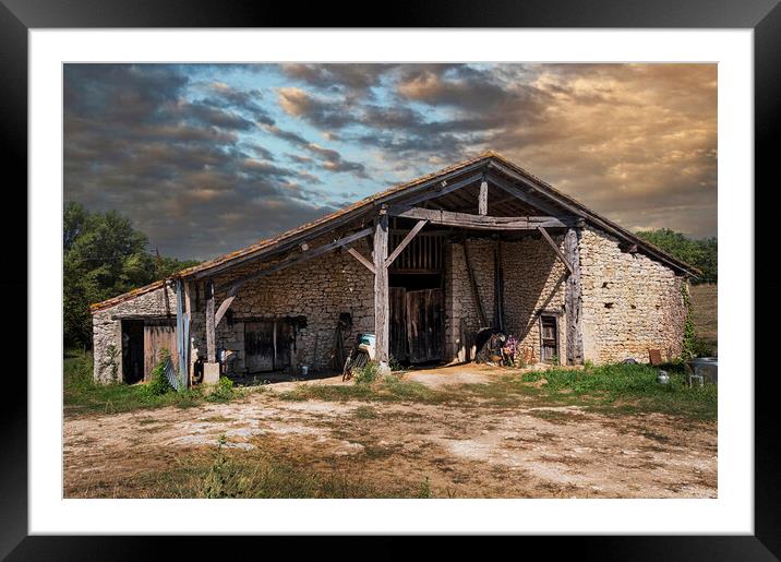 Old French Barn Framed Mounted Print by Dave Williams