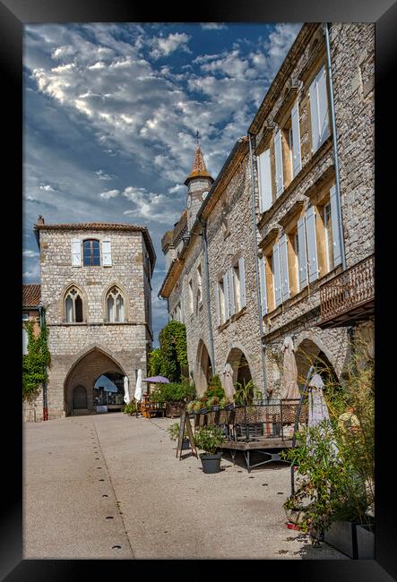 Monflanquin The bastide on the hill Framed Print by Dave Williams