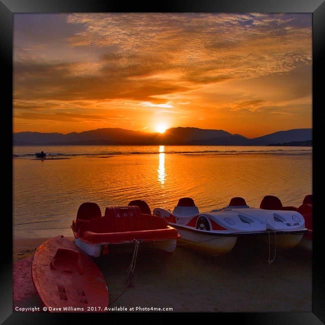 Pedalo's at Dawn Framed Print by Dave Williams
