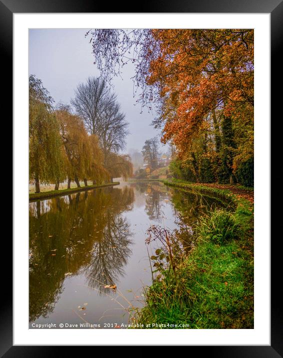 Walking the Canal towpath in Autumn Framed Mounted Print by Dave Williams