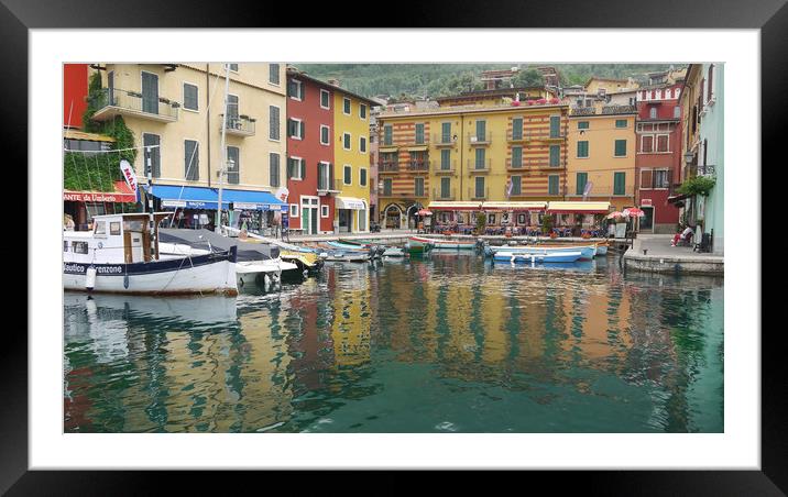 Castelletto Reflections at Lake Garda Framed Mounted Print by Dave Williams