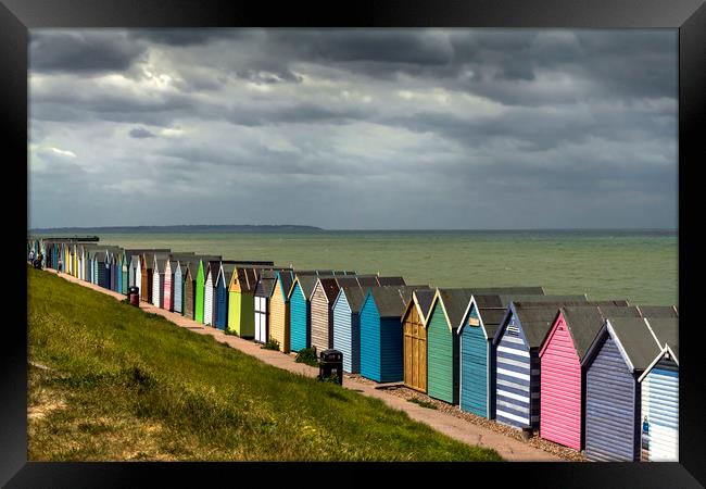 Beach Huts Framed Print by Dave Williams