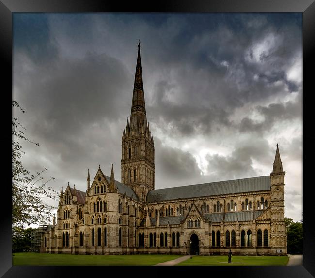 The Majestic Salisbury Cathedral  Framed Print by Dave Williams