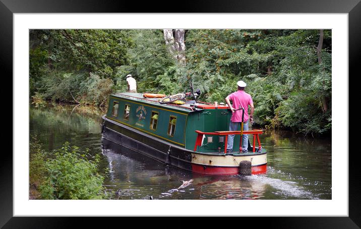 Navigating the Basingstoke Canal Framed Mounted Print by Dave Williams